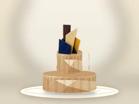 Preview the Faceted Light · Amber Gold full cake