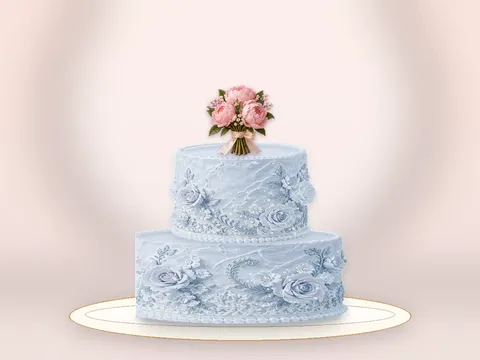 Preview the Peony Poetry · Blue Velvet full cake