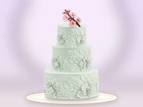 Preview the Cherry Blossom Walk · Sage Silk full cake