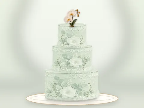 Preview the Pistachio Pavilion · Sage Silk full cake