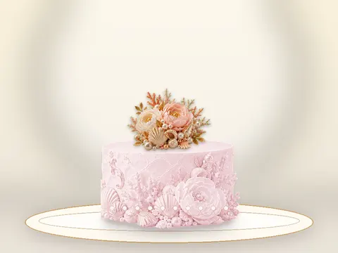 Preview the Golden Flourish · Rose Quartz full cake