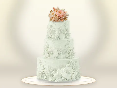 Preview the Golden Flourish · Sage Silk full cake