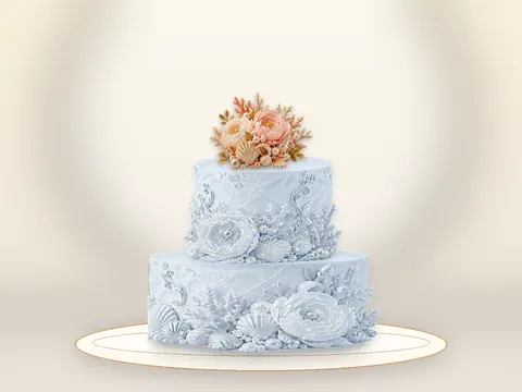 Preview the Golden Flourish · Blue Velvet full cake