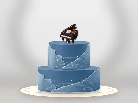 Preview the Piano Nocturne · Blue Velvet full cake