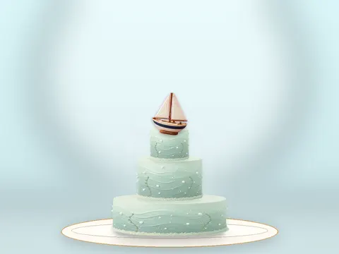 Preview the Harbour Breeze · Sage Silk full cake