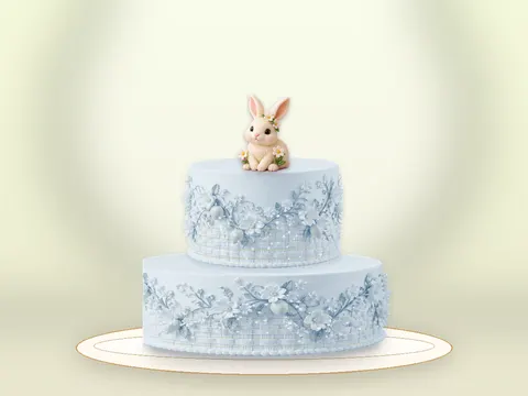 Preview the Bunny Meadow · Blue Velvet full cake