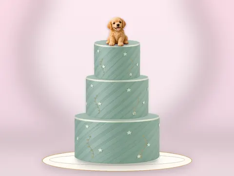 Preview the Puppy Playtime · Sage Silk full cake
