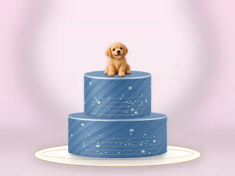 Preview the Puppy Playtime · Blue Velvet full cake
