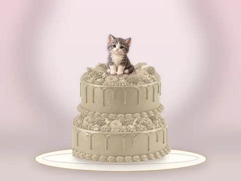 Preview the Kitten Wishes · Porcelain full cake