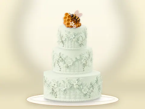 Preview the Busy Bee Party · Sage Silk full cake