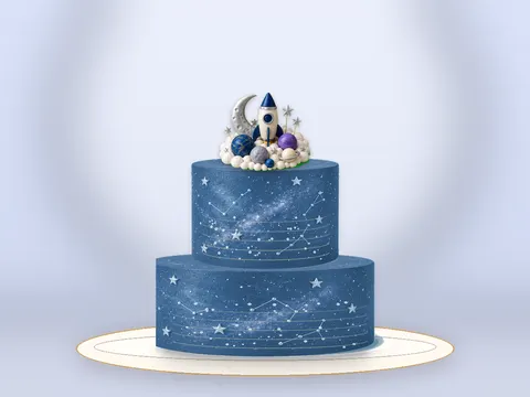 Preview the Moon Mission · Blue Velvet full cake