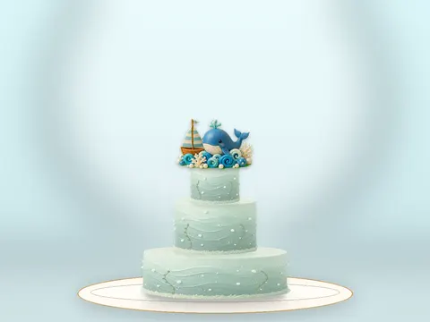 Preview the Mermaid Lagoon · Sage Silk full cake