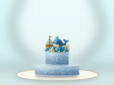 Preview the Mermaid Lagoon · Blue Velvet full cake