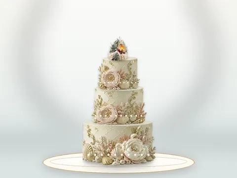 Preview the Winter Starlight · Sage Silk full cake