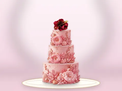 Preview the Rose Devotion · Filigree full cake