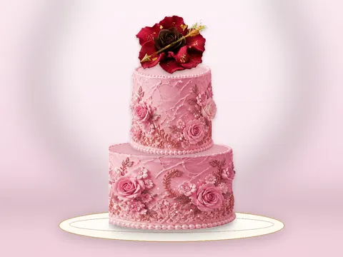 Preview the Rose Devotion · Gilded full cake
