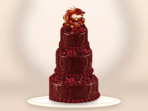 Preview the Golden Fortune · Filigree full cake