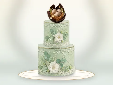 Preview the Easter Garden · Gilded full cake