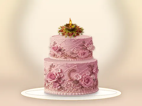 Preview the Diwali Splendour · Gilded full cake