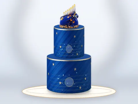 Preview the Eight Nights of Joy · Gilded full cake