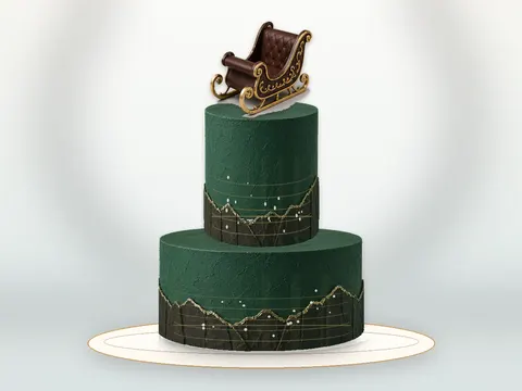 Preview the Christmas Wonderland · Gilded full cake
