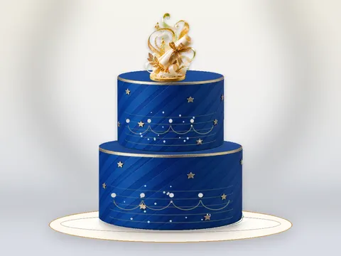 Preview the The Next Chapter · Gilded full cake