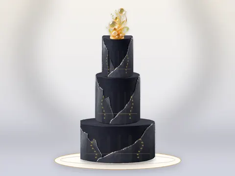Preview the Midnight Toast · Filigree full cake