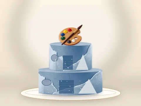 Preview the Chromatic Sonata · Blue Velvet full cake
