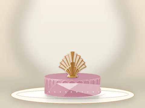 Preview the Deco Geometry · Rose Quartz full cake