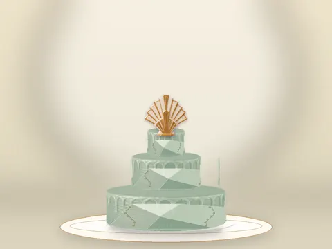Preview the Deco Geometry · Sage Silk full cake