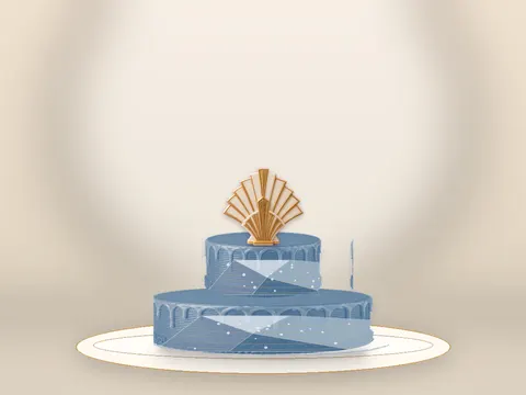 Preview the Deco Geometry · Blue Velvet full cake