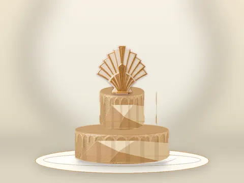 Preview the Deco Geometry · Amber Gold full cake