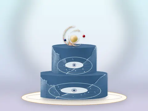 Preview the Floating Constellation · Blue Velvet full cake
