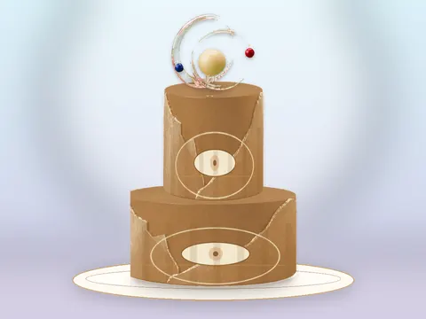 Preview the Floating Constellation · Amber Gold full cake