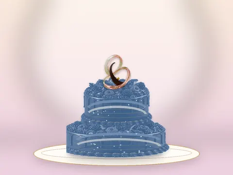 Preview the Fluid Expression · Blue Velvet full cake