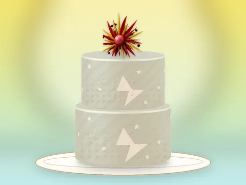 Preview the Electric Confetti · Porcelain full cake
