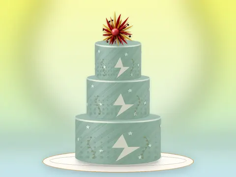 Preview the Electric Confetti · Sage Silk full cake