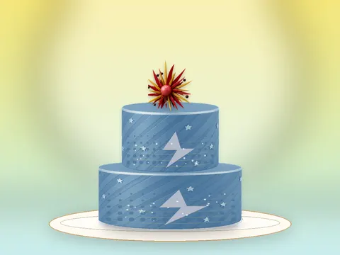 Preview the Electric Confetti · Blue Velvet full cake