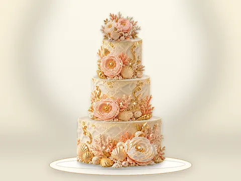 Preview the Champagne Peony · Grand full cake
