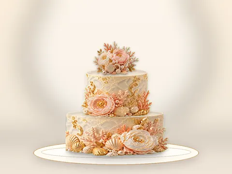 Preview the Champagne Peony · Lustre full cake