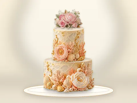 Preview the Champagne Peony · Maison full cake