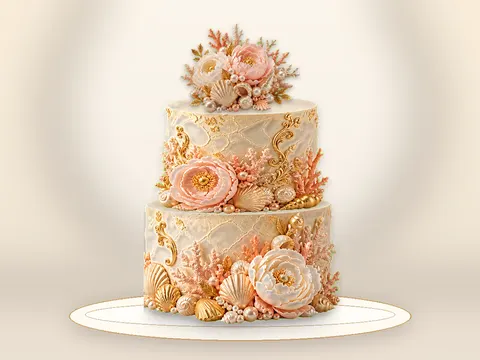 Preview the Champagne Peony · Signature full cake