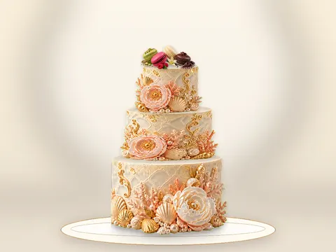 Preview the Champagne Peony · Soirée full cake