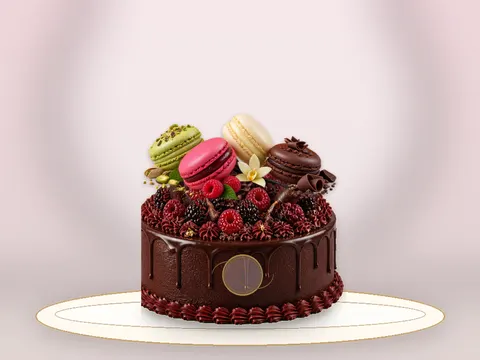 Preview the Chocolate Macaron · Magic full cake