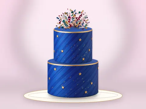 Preview the Confetti Pop · Playful full cake