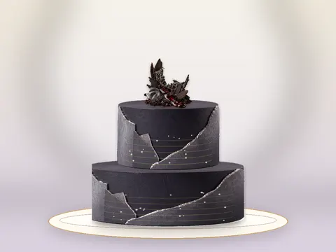 Preview the Dark Cherry Veil full cake