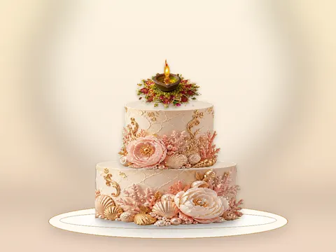 Preview the Golden Diya full cake