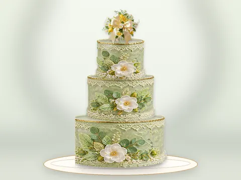 Preview the Pistachio Pearl · Garden full cake