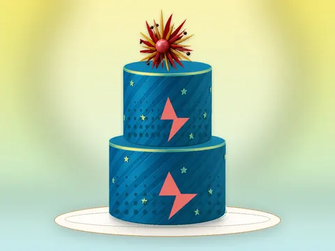 Preview the Pop Electric · Offset full cake