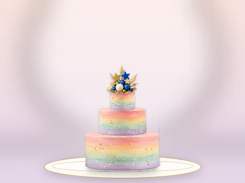 Preview the Rainbow Sky · Party full cake